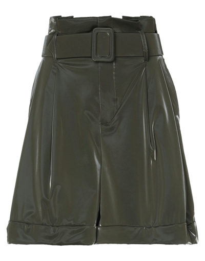Federica Tosi Woman Shorts & Bermuda Shorts Military Green Size 8 Polyester, Elastane