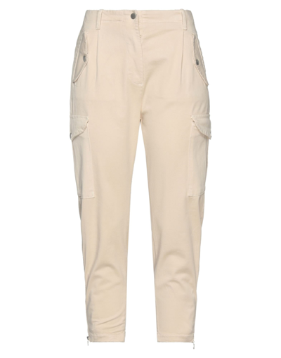 Merci .., Woman Pants Ivory Size 4 Cotton, Lycra In White