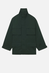 AMI ALEXANDRE MATTIUSSI ZIPPED PARKA WITH ELASTICATED WAIST AND PATCH POCKETS
