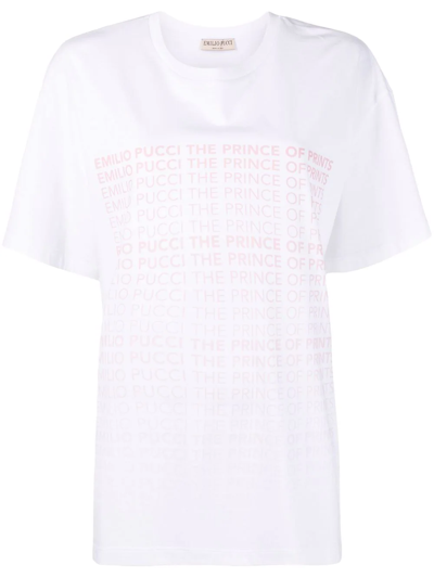 Emilio Pucci Logo Print T-shirt In White