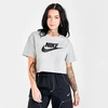 Nike Women's Sportswear Essential Cropped T-shirt In Dark Grey Heather/black