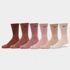 Nike Everyday Plus Powdery Pink Socks 6-pack In Patterned Brown