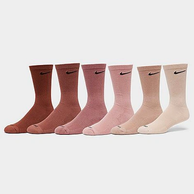 Nike Everyday Plus Powdery Pink Socks 6-pack In Patterned Brown