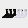 Adidas Originals Trefoil 6 Pack Socks In White And Black In Black/white