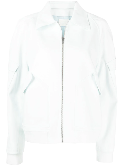 Dion Lee Zip-up Fitted Bomber Jacket In Blau