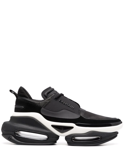 Balmain B-bold Lace-up Chunky-sole Sneakers In Nero
