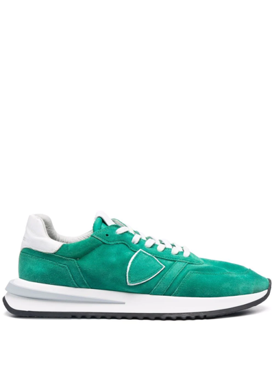 Philippe Model Paris Tropez 2.1 Washed Suede Sneakers In Green