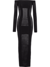 BALMAIN SHEER-PANEL KNITTED DRESS