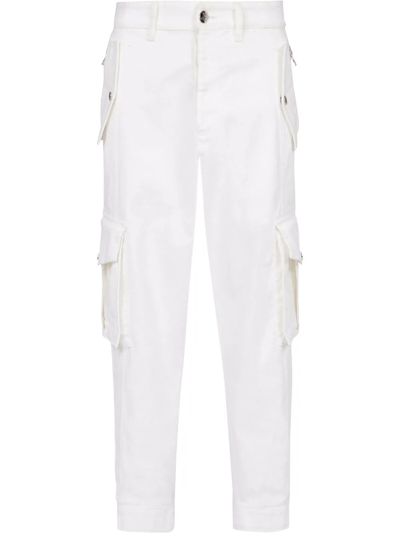 Balmain Cargo Trousers With Belt Loops And Metal Hardware In 0fa