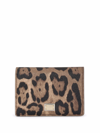 DOLCE & GABBANA CRESPO LEOPARD-PRINT ZIP-AROUND WALLET