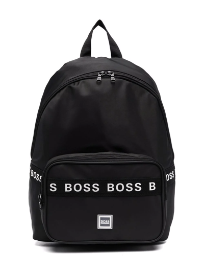 Bosswear Logo-tape Detail Backpack In Schwarz