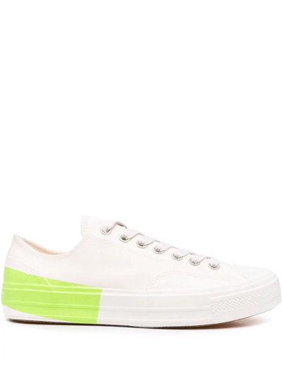 Msgm Contrast-stripe Sneakers In White