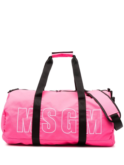 Msgm Logo-print Holdall In Rosa