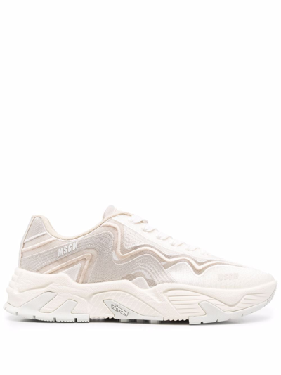 Msgm Panelled-detail Sneakers In Neutrals