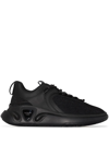Balmain Black B-runner Mesh And Nylon Sneakers In Schwarz
