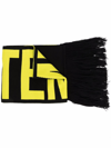 Vetements Logo-print Fringed Scarf In Schwarz