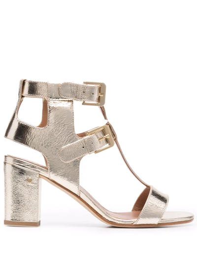 Laurence Dacade T-bar Strap 70mm Leather Sandals In Gold