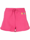 Moschino Logo-print Track Shorts In Rosa