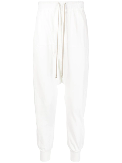Rick Owens Drkshdw Drop-crotch Cotton Track Pants In 11 Milk