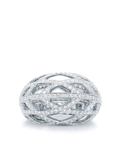 Kwiat 18kt White Gold Jacquard Diamond Ring In Silber