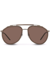 Dolce & Gabbana 57mm Aviator Sunglasses In Bronze And Brown Transparent