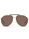 Dolce & Gabbana Madison Pilot Frame Sunglasses In Brown