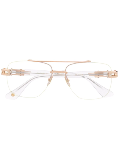 Dita Eyewear 哑光效果飞行员眼镜 In White