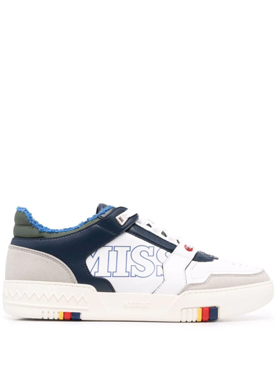 Missoni Logo-panelled Low-top Trainers In White &amp; Blue