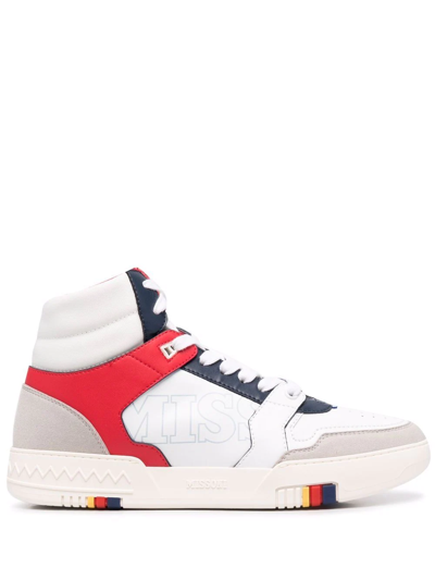 Missoni High-top Panelled Trainers In Weiss