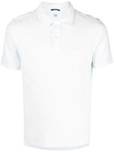 C.p. Company Embroidered Logo Cotton Polo Shirt In White
