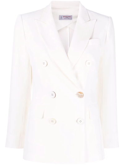 Alberto Biani Double-breasted Tailored Blazer In Weiss