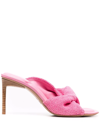 Jacquemus Les Mules Bagnu Sandals In Pink Leather In Pink