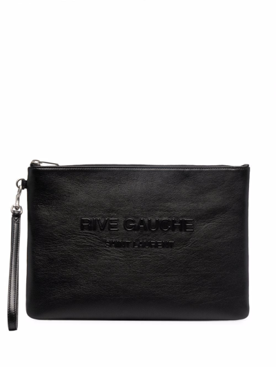 Saint Laurent Rive Gauche Clutch Bag In Schwarz