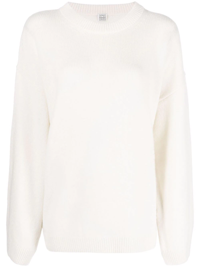 Totême Crew-neck Long-sleeved Jumper In Nude