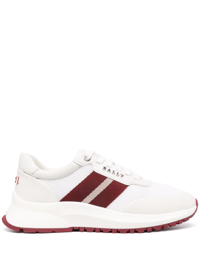Bally Striped Logo-letter Sneakers In White