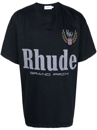 Rhude Logo-print Short-sleeve T-shirt In Black