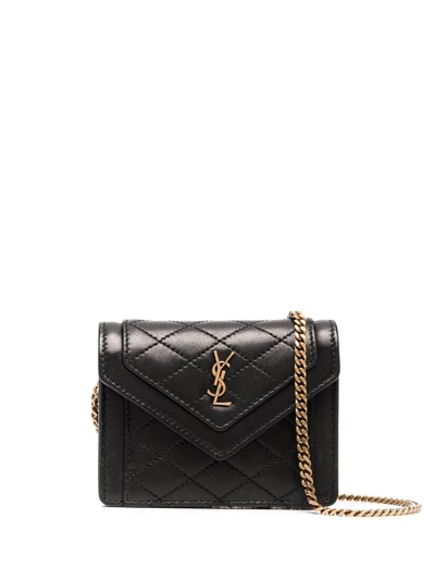 Saint Laurent Gaby Micro Quilted Bag In Schwarz