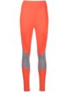 Adidas By Stella Mccartney Truepurpose Panelled High Waist Leggings In Orange