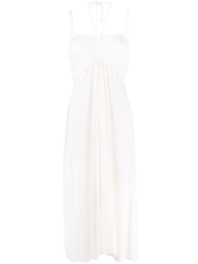 Isabel Marant Jenila Viscose Jersey Cut Out Midi Dress In White
