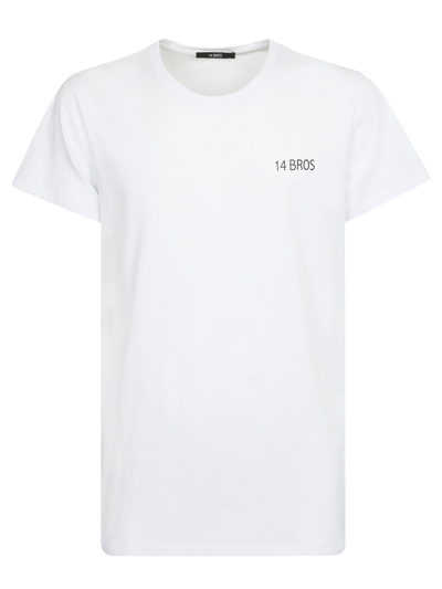 14 Bros Boo Logo Print T-shirt In White