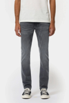 Nudie Jeans Lean Dean Full Length Tapered Jeans In Mono Grey