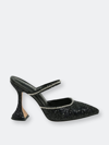 London Rag Iris Glitter Spool Heel Sandal In Black Glitter