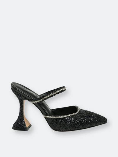 London Rag Iris Glitter Spool Heel Sandal In Black