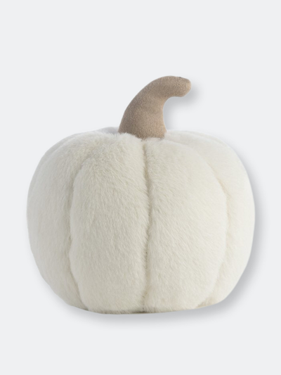 Shiraleah Small Faux Fur Pumpkin Pillow In White