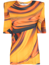 Attico Bella Heavy Viscose Jersey T-shirt In Orange