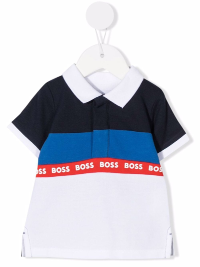 Bosswear Babies' 拼接polo衫 In Blue