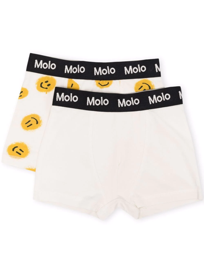 Molo Teen Set-of-two Smiley Briefs In Cream