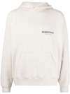 Essentials Logo-print Sweat Jacket In Neutrals
