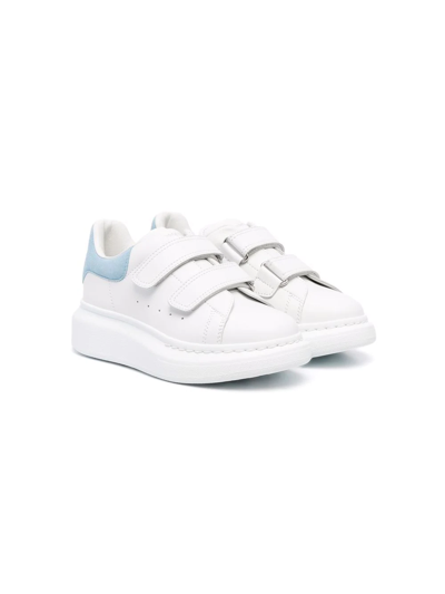 Alexander Mcqueen Kids' Oversized Touch-strap Sneakers In White