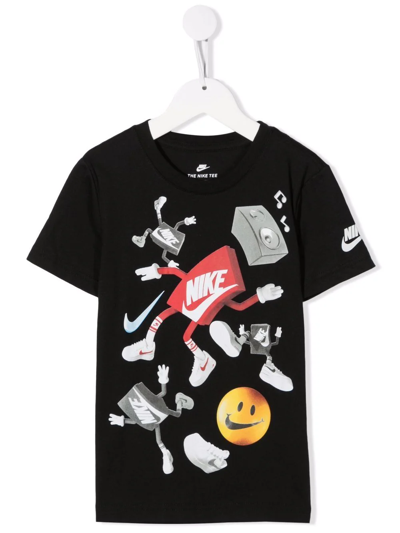 Nike Kids' Swoosh Cotton-blend T-shirt In Black
